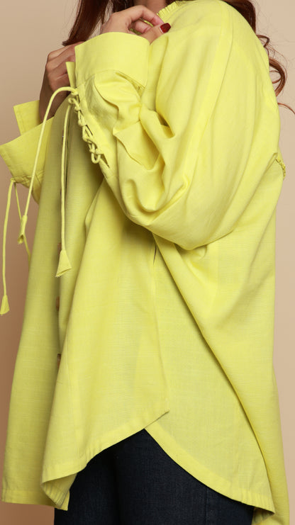 Yellow Drawcord Shirt