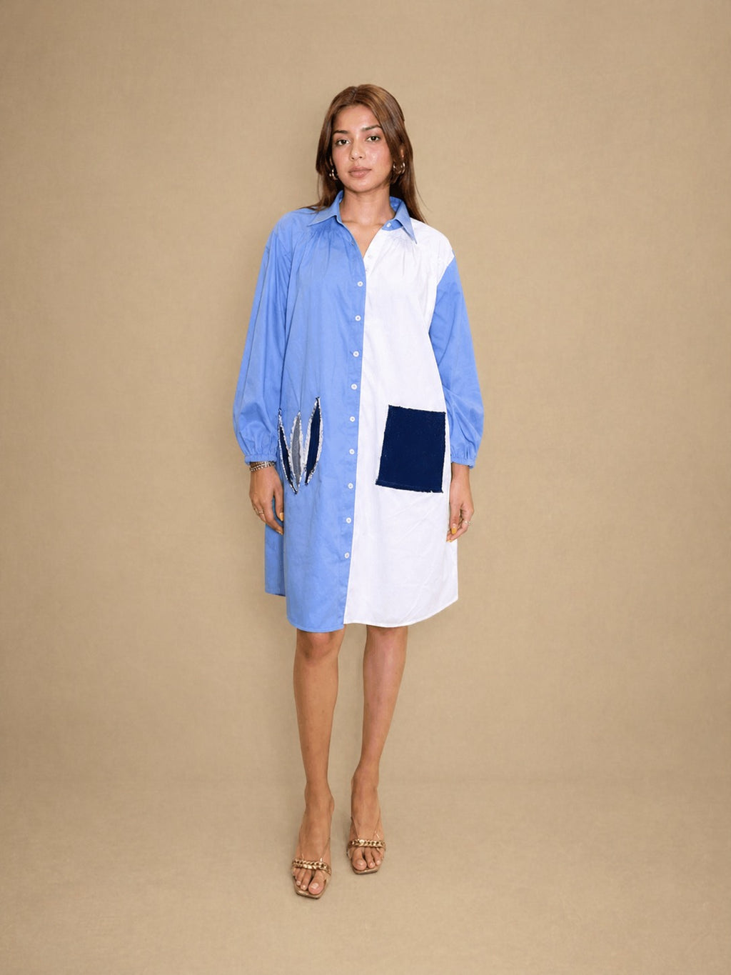 Skyline Patch Shirt Dress